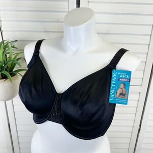 New Vanity Fair Beauty Back Minimizer Bra 76080 Black Full Coverage‎ Size 40H